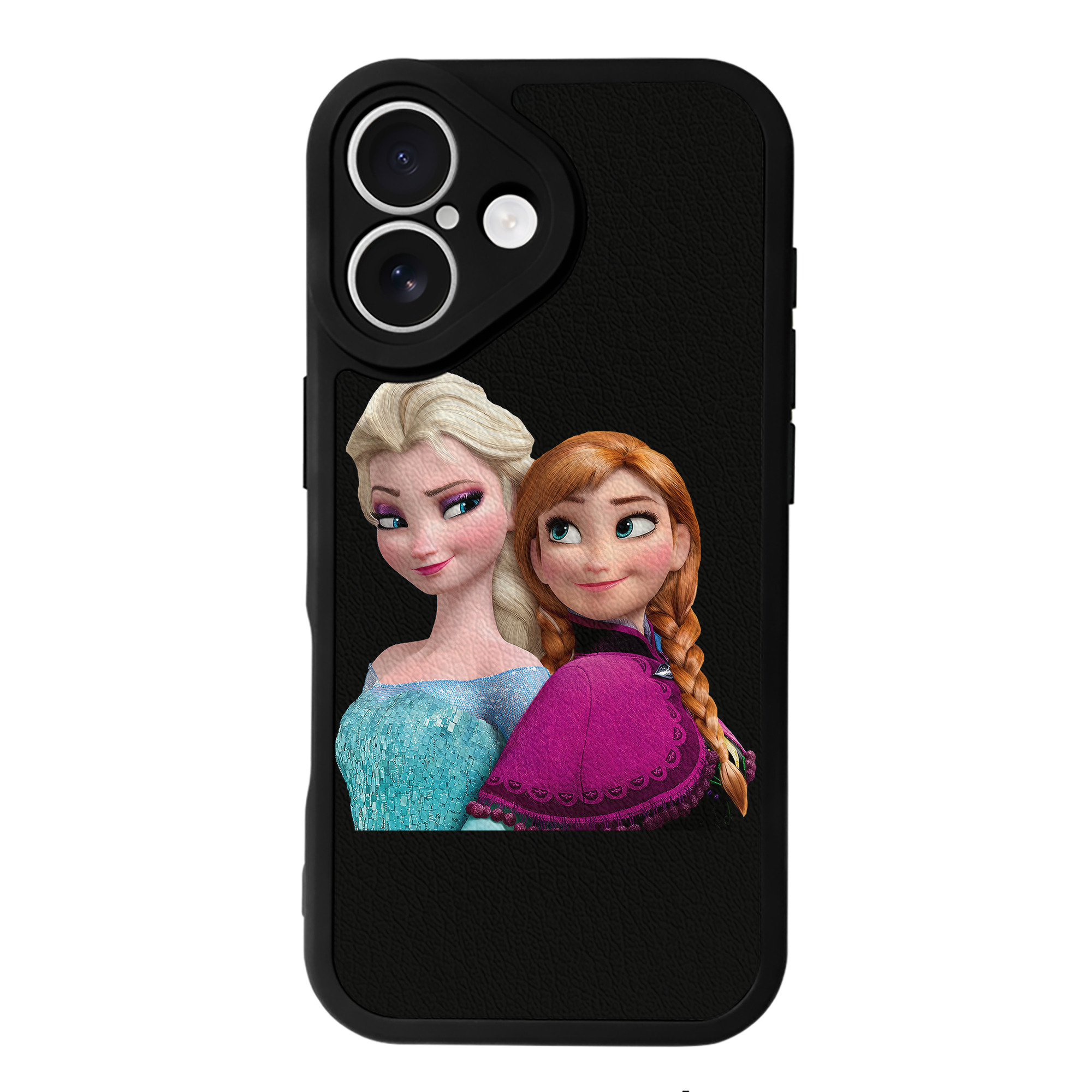 （画像用） アナと雪の女王 アンナ エルサ Frozen Anna Elsa 【iPhone 16シリーズ対応】シリコンスマホケース（レザー調） 材質：シリコン